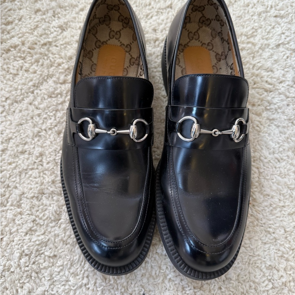Gucci Black Leather Horsebit Loafers - Picture 2 of 7